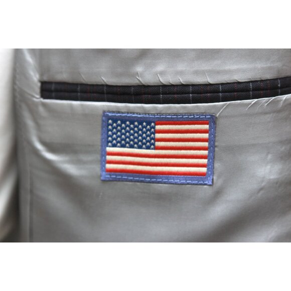 Hart Schaffner‎ 2pc Suit Blazer Jacket 44R Pants 38Wx29L Black Striped E02107 - Picture 11 of 16